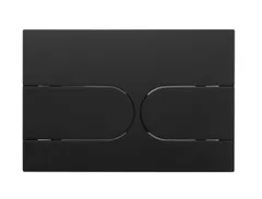 Панель змиву Koer KT-0604-05 240x160x10mm пластикова, кнопка закруглена (колір чорний матовий) (KR5324)