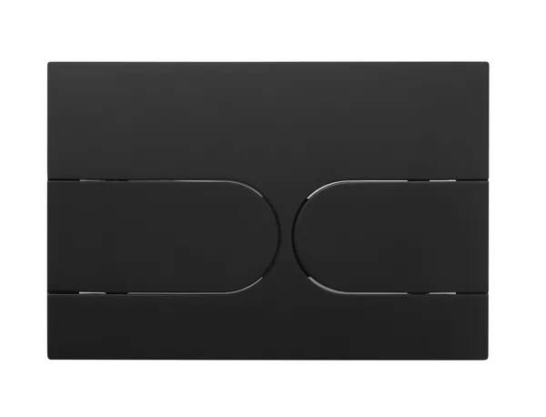 Панель змиву Koer KT-0604-05 240x160x10mm пластикова, кнопка закруглена (колір чорний матовий) (KR5324)