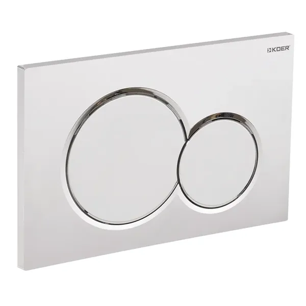 Панель змиву Koer KT-0601-01 240x160x10mm пластикова, кнопка кругла (колір хром) (KR5174)