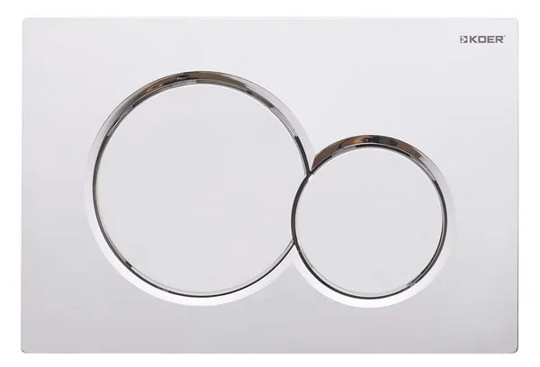 Панель змиву Koer KT-0601-01 240x160x10mm пластикова, кнопка кругла (колір хром) (KR5174)