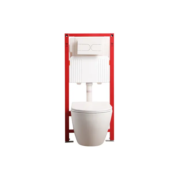 Комплект: Mixxus Premium Ellipse-SET-2101 Унітаз система змиву Tornado 3.0+ Інсталяція Koer KT-0404 + панель KT-0604-03 White