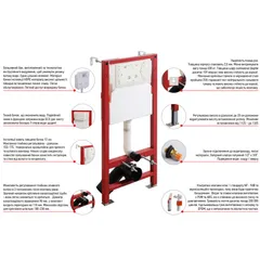 Комплект: Mixxus Premium Ellipse-SET-2101 Gray Унітаз система змиву Tornado 3.0+ Інсталяція Koer KT-0404 + панель KT-0604-07 Gun