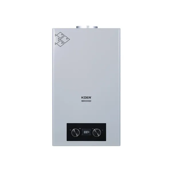 Газова колонка KOER KWH.G0110 GRAY димохідна 10 л/хв, колір сірий (KR5555)