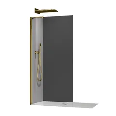 Душова перегородка Koer SR SP02-100x200-TR-12 Walk-In проз.скло Easy Clean 8мм, матове золото (KR5396)