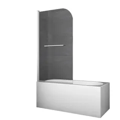 Шторки скляні на ванну Koer SR BS02-80x140-TR-01 прозоре скло 6мм, хром (KR5401)