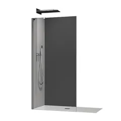 Душова перегородка Koer SR SP02-100x200-TR-07 Walk-In прозоре скло Easy Clean 8мм, графіт (KR5397)