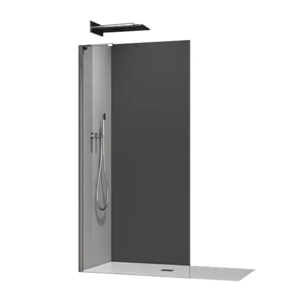 Душова перегородка Koer SR SP02-100x200-TR-07 Walk-In прозоре скло Easy Clean 8мм, графіт (KR5397)