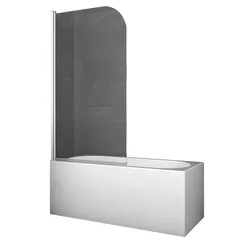 Шторки скляні на ванну Koer SR BS01-80x140-TR-01 прозоре скло 6мм, хром (KR5400)
