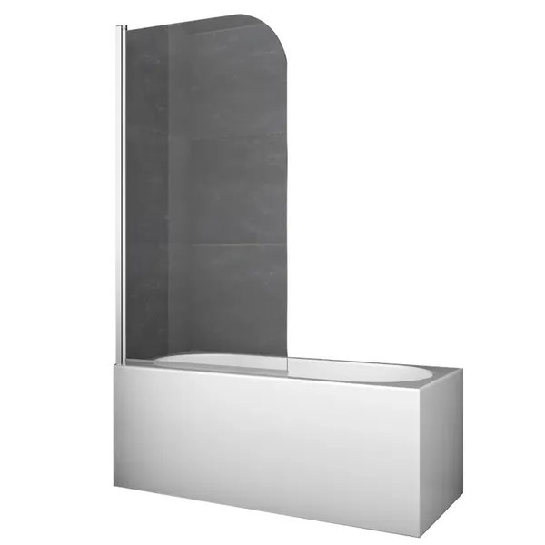 Шторки скляні на ванну Koer SR BS01-80x140-TR-01 прозоре скло 6мм, хром (KR5400)