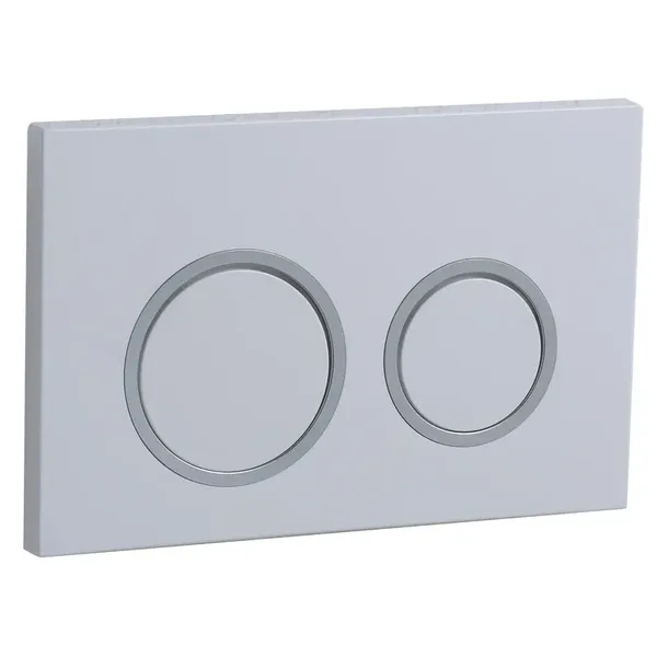 Панель змиву Koer KT-0605-03 220x140x12mm пластикова, кнопка кругла (колір білий) (KR5316)