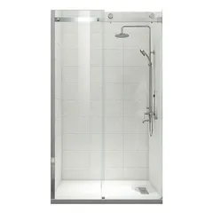 Двері в нішу Koer SR SD01-120x200-TR-02 прозоре скло Easy Clean 8мм, нікель (KR5379)