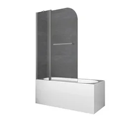 Шторки скляні на ванну Koer SR BS04-95x140-TR-07 прозоре скло 6мм, графіт (KR5404)