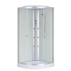 Бокс душовий з гідромасажем Mixxus STRONG SBH02-90x90x215-FB SATIN низький піддон (MI6890)