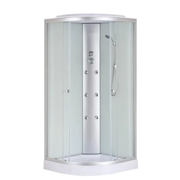 Бокс душовий з гідромасажем Mixxus STRONG SBH02-90x90x215-FB SATIN низький піддон (MI6890)