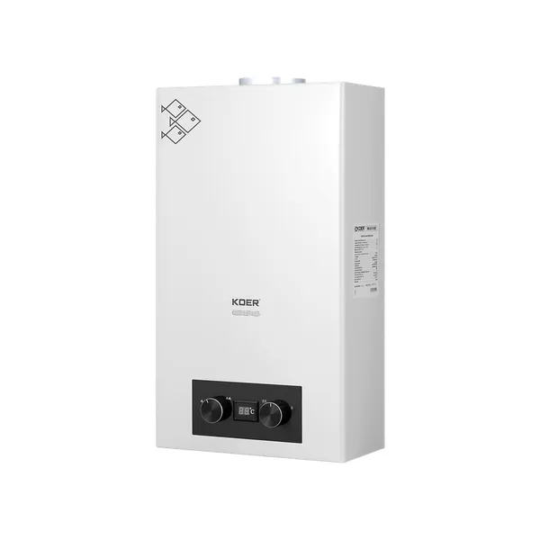 Газова колонка Koer KWH.G0110 WHITE димохідна 10 л/хв, колір білий (KR5553)