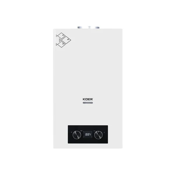 Газова колонка Koer KWH.G0110 WHITE димохідна 10 л/хв, колір білий (KR5553)