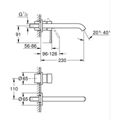 Змішувач для раковини Grohe Essence на 2 отвори L-Size (29193001)