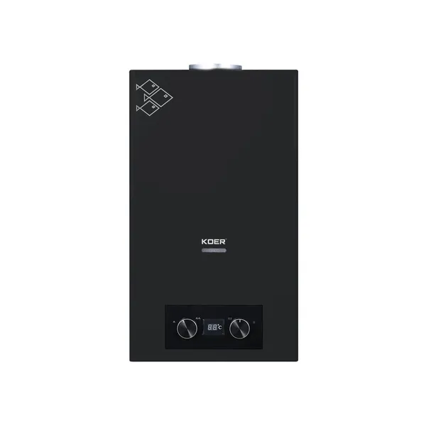 Газова колонка Koer KWH.G0110 BLACK димохідна 10 л/хв, колір чорний (KR5554)