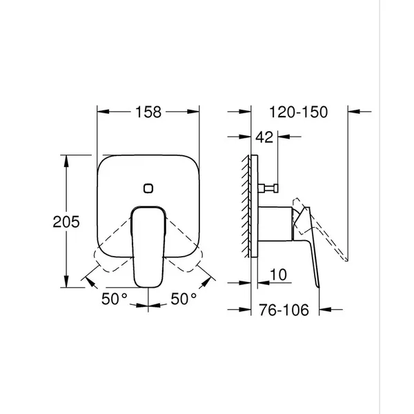 Одноважільний змішувач Grohe Cubeo із перемикачем на 2 положення (1017780000)