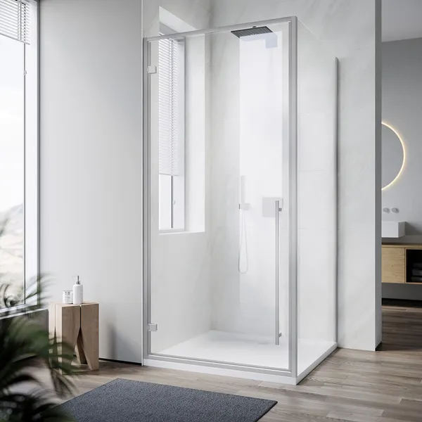 Душова кабіна без піддону Koer SR SC08-90x90x200-TR-01 прозоре скло Easy Clean 6мм, хром (KR5371)