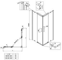 Душова кабіна без піддону Koer SR SC03-90x90x200-TR-01 прозоре скло Easy Clean 6мм, хром (KR5356)