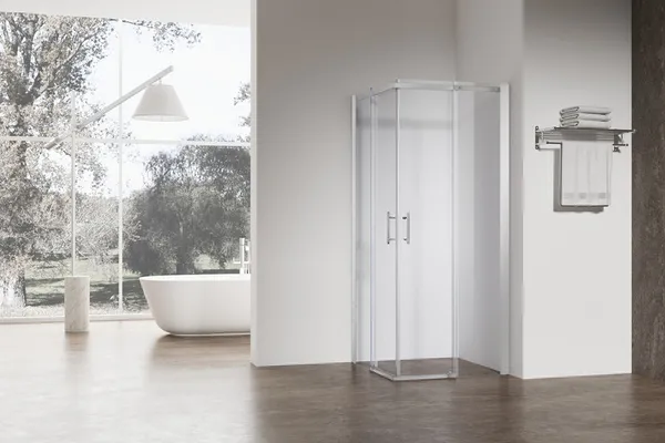 Душова кабіна без піддону Koer SR SC03-90x90x200-TR-01 прозоре скло Easy Clean 6мм, хром (KR5356)