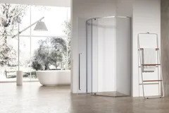 Душова кабіна без піддону Koer SR SC06-100x100x200-TR-01 прозоре скло Easy Clean 8мм, хром (KR5365)
