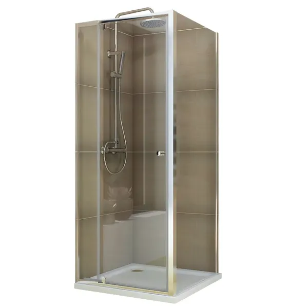 Душова кабіна без піддону Koer SR SC05-90x90x195-TR-01 прозоре скло Easy Clean 6мм, хром (KR5363)