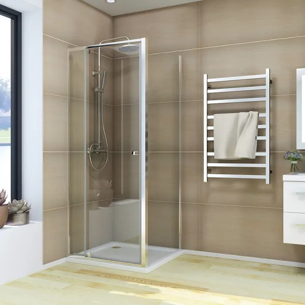 Душова кабіна без піддону Koer SR SC05-90x90x195-TR-01 прозоре скло Easy Clean 6мм, хром (KR5363)