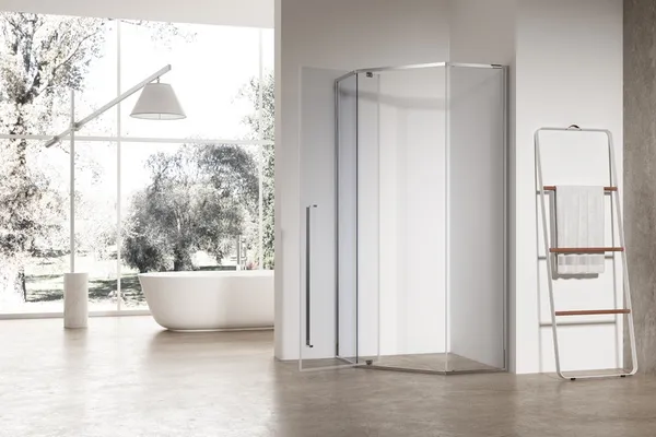 Душова кабіна без піддону Koer SR SC06-90x90x200-TR-01 прозоре скло Easy Clean 8мм, хром (KR5364)