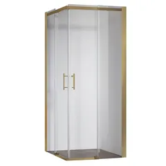Душова кабіна без піддону Koer SR SC03-90x90x200-TR-12 прозоре скло Easy Clean 6мм, матове золото (KR5358)