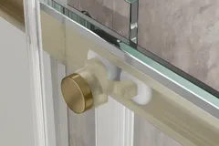 Душова кабіна без піддону Koer SR SC03-90x90x200-TR-12 прозоре скло Easy Clean 6мм, матове золото (KR5358)