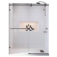 Двері в нішу Koer SR SD06-140x220-TR-07 прозоре скло Easy Clean 8мм, графіт (KR5369)