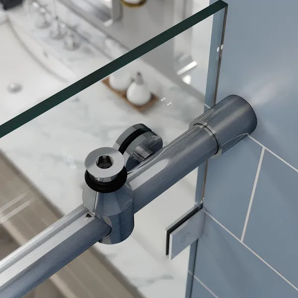 Двері в нішу Koer SR SD06-140x220-TR-07 прозоре скло Easy Clean 8мм, графіт (KR5369)