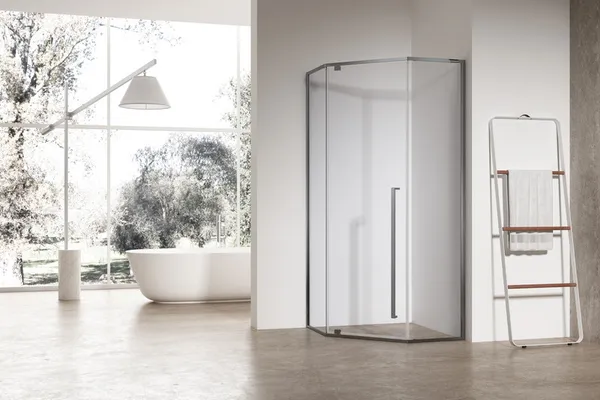 Душова кабіна без піддону Koer SR SC06-90x90x200-TR-07 прозоре скло Easy Clean 8мм, графіт (KR5366)