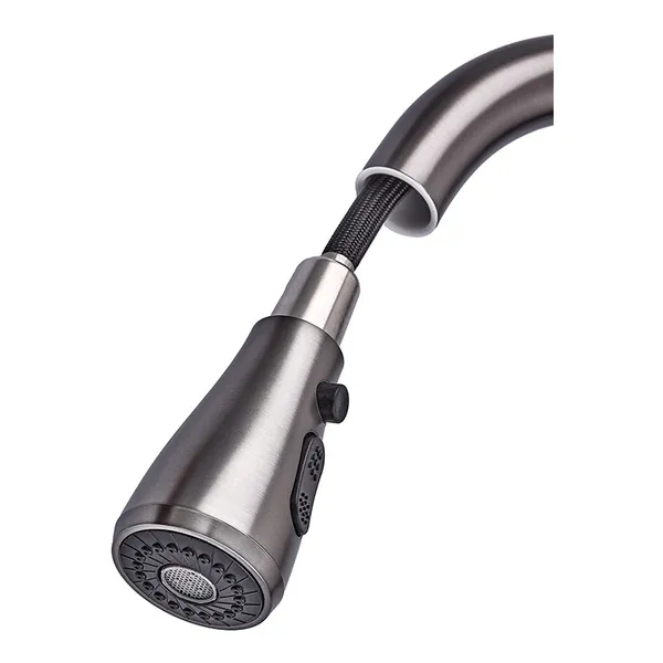 Змішувач для кухні з висувною лійкою Zerix PUL-014 Graphite з нерж. ст. SUS304 (кол. графіт) (ZX5036)