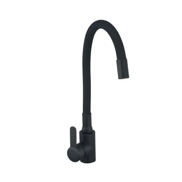 Змішувач для кухні з силиконовим. вил. Champion EZA-011 Black REFL.Black з нерж. сталі (CH6457)