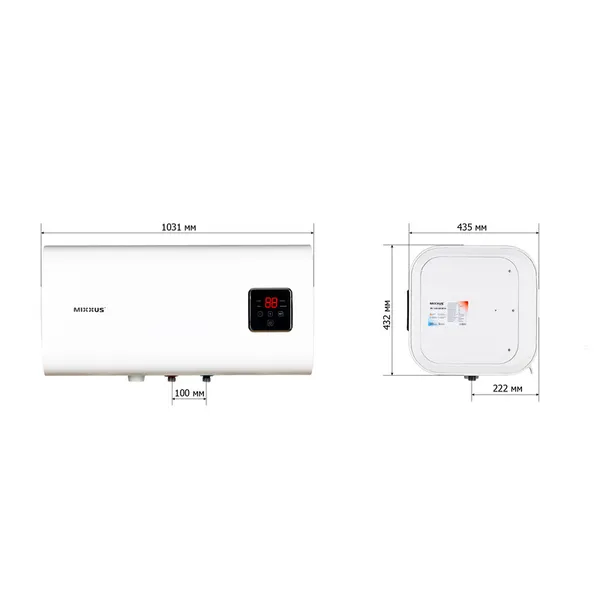Водонагрівач "Квадрат" Mixxus EWH-14100 CUBE WET(Н) накопичувальний 100 л, мокрий тен 2,0 kW (WH0616)