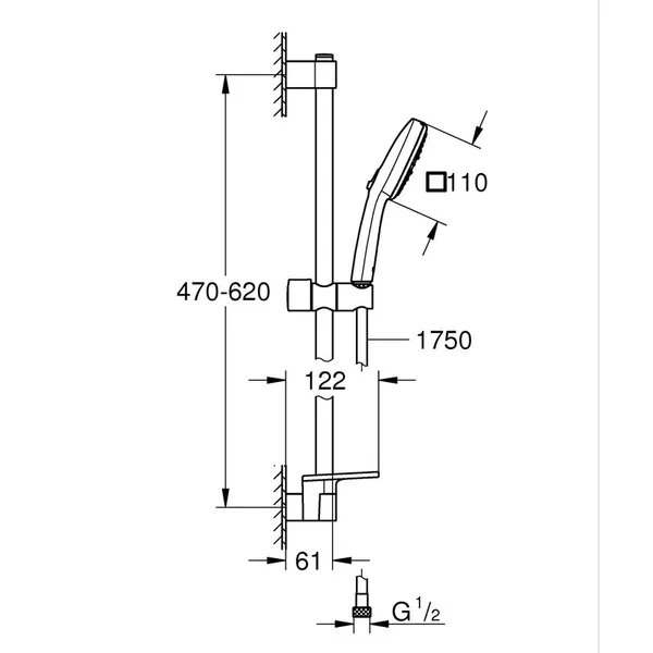 Комплект змішувачів для ванни Grohe Cubeo (UA125246M)
