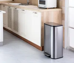Відро для сміття з плавним закриттям прямокутне Mixxus Cubic-TC0112 SS Color 12л колір нержавійка (MI7089)