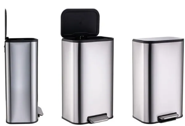 Відро для сміття з плавним закриттям прямокутне Mixxus Cubic-TC0105 SS Color 5л колір наржавійка (MI7088)