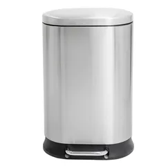 Відро для сміття з плавним закриттям овальне Mixxus Premium Strong-TC0120 SS Color 20л колір наржавійка (MI7081)