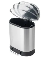 Відро для сміття з плавним закриттям овальне Mixxus Premium Strong-TC0120 SS Color 20л колір наржавійка (MI7081)