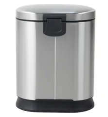 Відро для сміття з плавним закриттям овальне Mixxus Premium Strong-TC0120 SS Color 20л колір наржавійка (MI7081)
