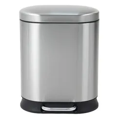 Відро для сміття з плавним закриттям овальне Mixxus Premium Strong-TC0105 SS Color 5л колір наржавійка (MI7080)