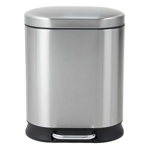 Відро для сміття з плавним закриттям овальне Mixxus Premium Strong-TC0105 SS Color 5л колір наржавійка (MI7080)