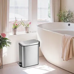 Відро для сміття з плавним закриттям прямокутне Mixxus Diverse-TC0312 SS Color 12л колір наржавійка (MI7090)