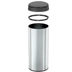 Відро для сміття сенсорне кругле Mixxus Premium Ellipse-TC0109 Chrome-Black 9л (хром-чорне) (MI7083)