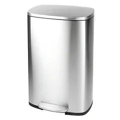 Відро для сміття з плавним закриттям прямокутне Mixxus Bevel-TC0112 SS Color 12л колір наржавійка (MI7087)