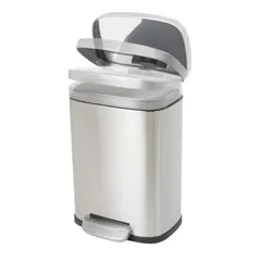 Відро для сміття з плавним закриттям прямокутне Mixxus Bevel-TC0105 SS Color 5л колір наржавійка (MI7086)